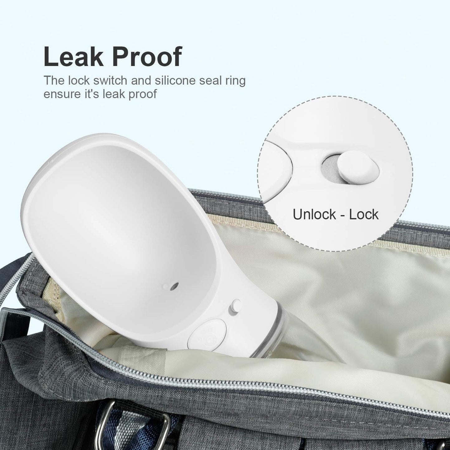 Ultimate Leak-Proof Dog Water Bottle - Portable 12oz Pet Dispenser for Travel - Perfect for Dogs and Puppies (Milk White)