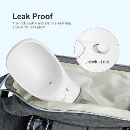 Ultimate Leak-Proof Dog Water Bottle - Portable 12oz Pet Dispenser for Travel - Perfect for Dogs and Puppies (Milk White)