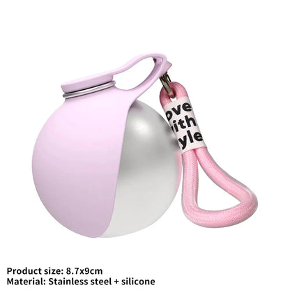Stay Hydrated on the Go: 2-In-1 Leak-Proof Portable Dog Water Bottle for Small Dogs - Durable Stainless Steel & Silicone Design